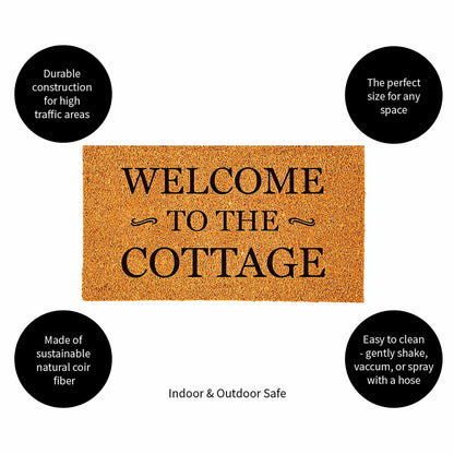 Coir Mat, Welcome to the Cottage, 16" x 28" | Plow & Hearth