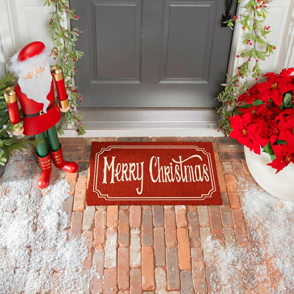 Bright Merry Christmas Coir Mat | Plow & Hearth