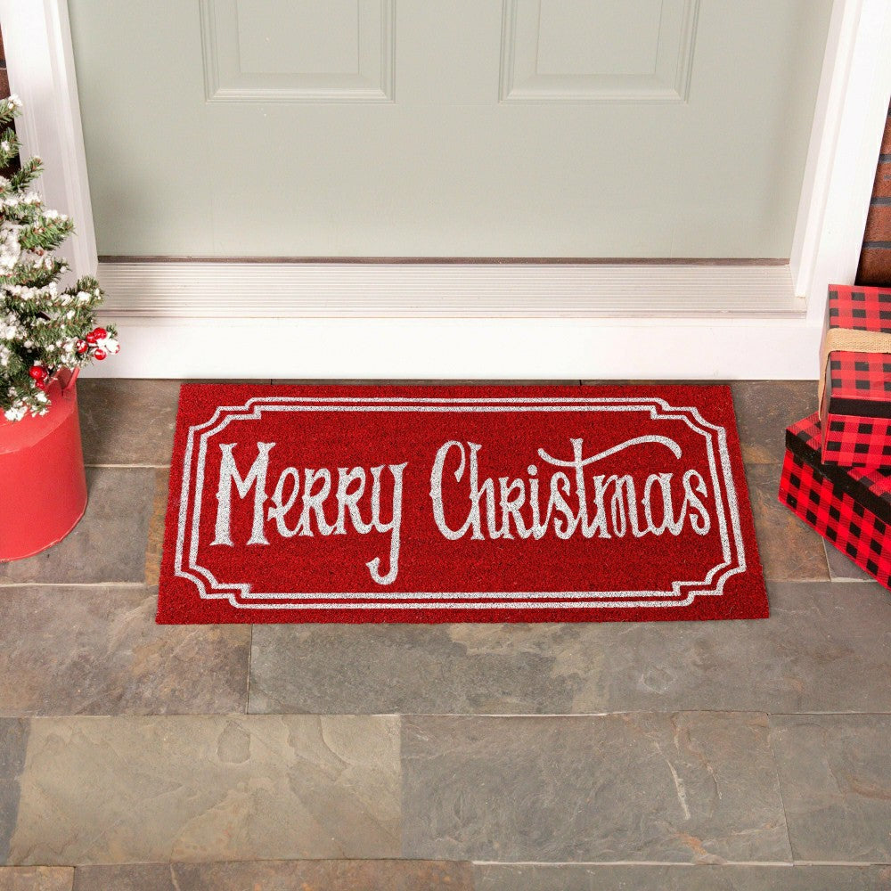 Bright Merry Christmas Coir Mat | Plow & Hearth