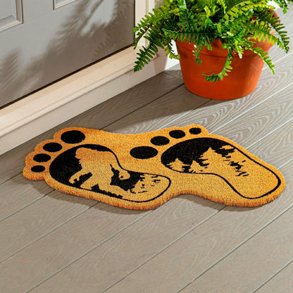 Big Foot Believe in Yourself Shaped Coir Mat | Plow & Hearth