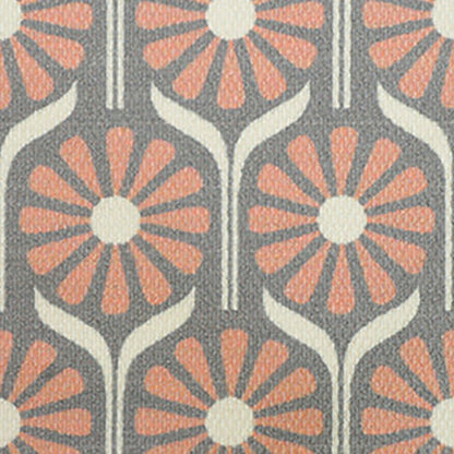 Neighburly Retro Daisies Doormat ,Pink/Grey Double Door | Plow & Hearth