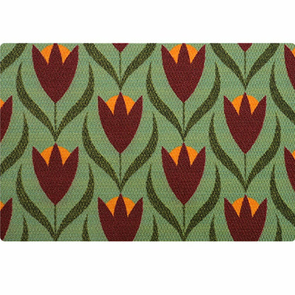 Neighburly Buttercups Doormat, Berry & Sage Double Door | Plow & Hearth