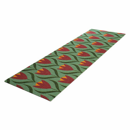 Neighburly Buttercups Doormat, Berry & Sage Double Door | Plow & Hearth