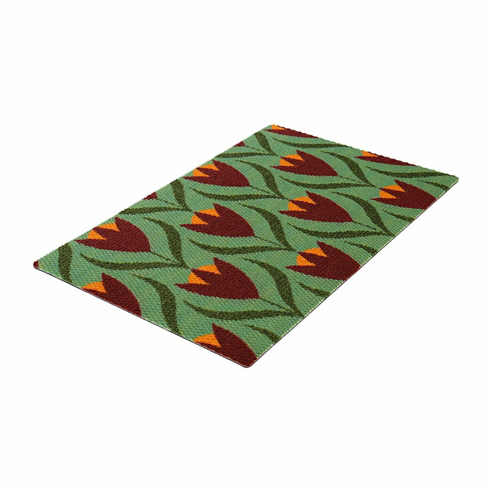Neighburly Buttercups Doormat, Berry & Sage Double Door | Plow & Hearth