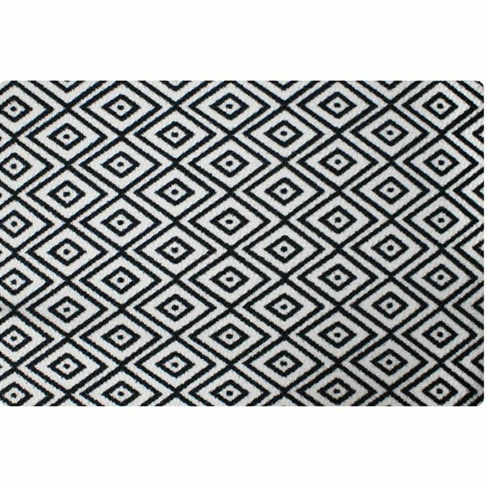 Neighburly Diamond Dot Coir Doormat, Black & White Double Door | Plow & Hearth