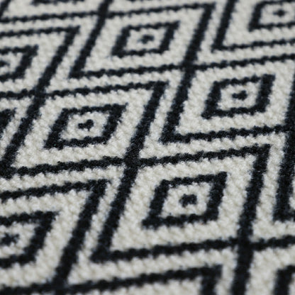 Neighburly Diamond Dot Coir Doormat, Black & White Double Door | Plow & Hearth