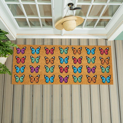 What She Shed Butterfly Family, Coir Mat, 60"x24" | Plow & Hearth