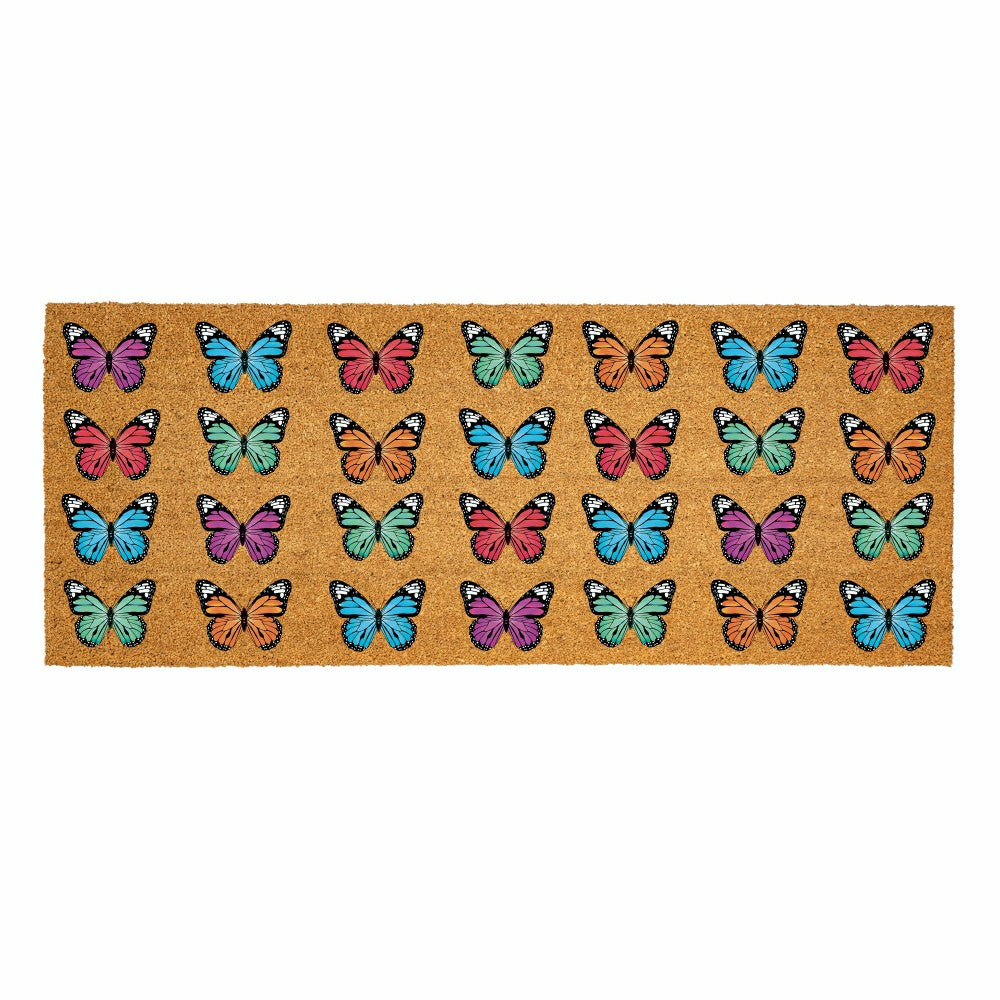 What She Shed Butterfly Family, Coir Mat, 60"x24" | Plow & Hearth