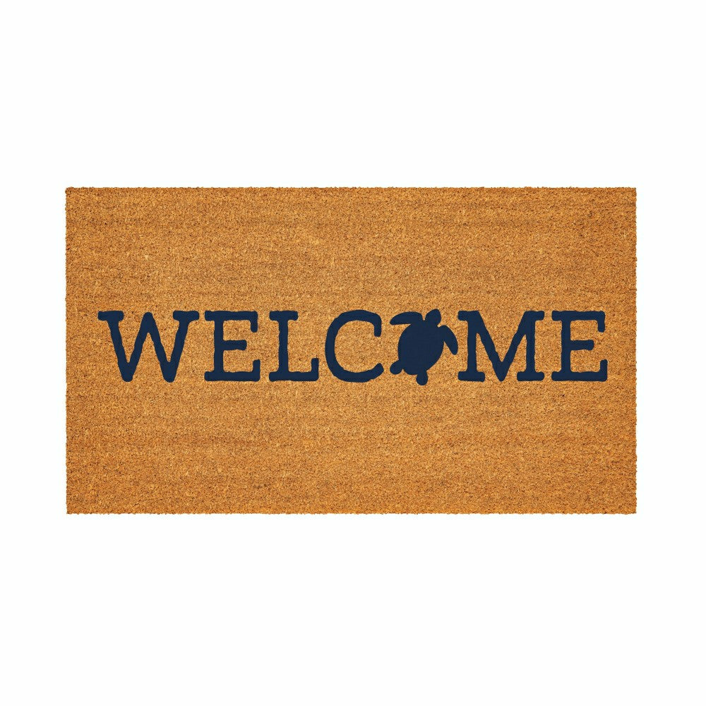 Coastal Coir Mat Welcome Turtle 28x16" | Plow & Hearth