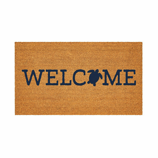 Coastal Coir Mat Welcome Turtle 28x16" | Plow & Hearth