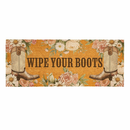 Petal & Plow Floral Boots, Coir Mat, 60"x24" | Plow & Hearth