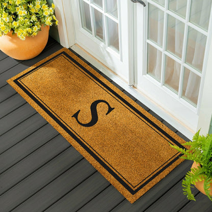 Monogram Coir Mat 60"x24", Letter S | Plow & Hearth