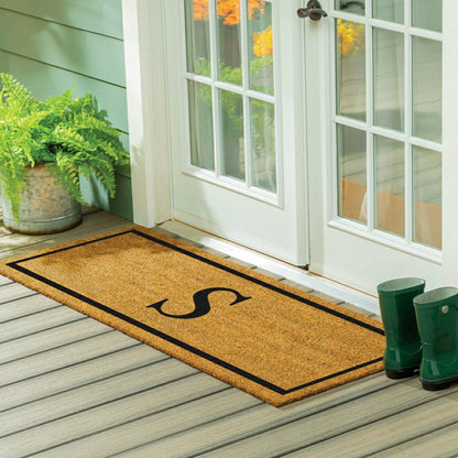 Monogram Coir Mat 60"x24", Letter S | Plow & Hearth