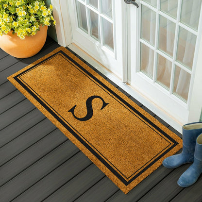Monogram Coir Mat 60"x24", Letter S | Plow & Hearth