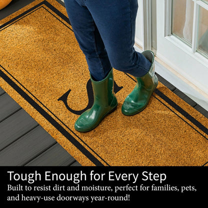Monogram Coir Mat 60"x24", Letter S | Plow & Hearth