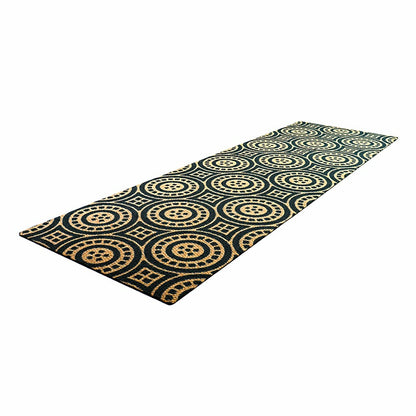 Neighburly Medallions Doormat, Black & Coir Double Door | Plow & Hearth