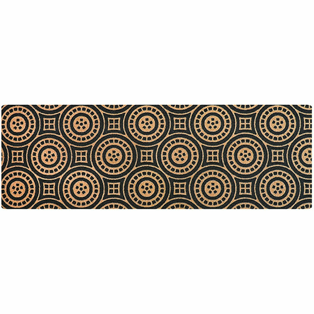 Neighburly Medallions Doormat, Black & Coir Double Door | Plow & Hearth