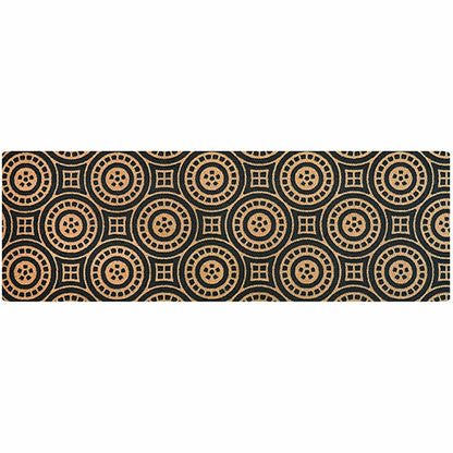 Neighburly Medallions Doormat, Black & Coir Double Door | Plow & Hearth