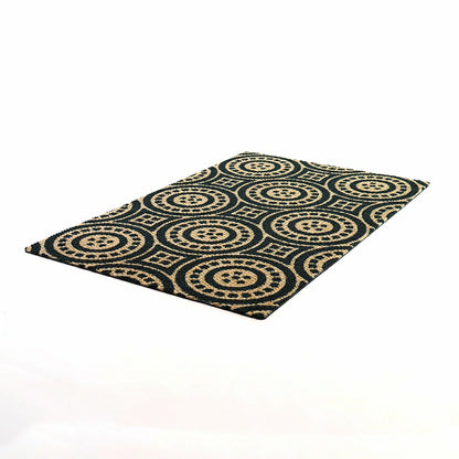Neighburly Medallions Doormat, Black & Coir Double Door | Plow & Hearth