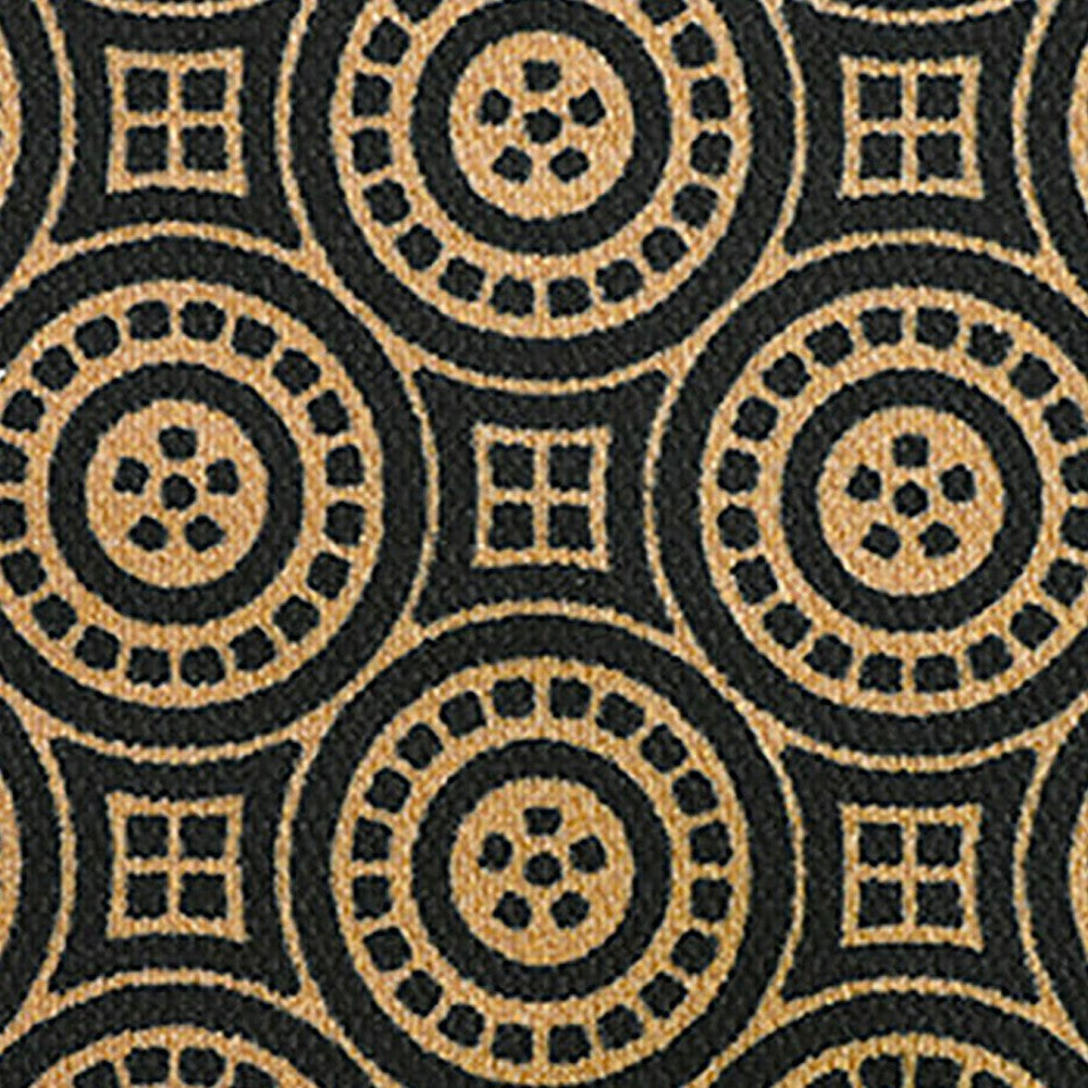 Neighburly Medallions Doormat, Black & Coir Double Door | Plow & Hearth