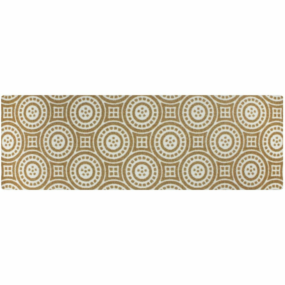 Neighburly Medallions Doormat, Coir & White Double Door | Plow & Hearth