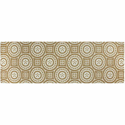 Neighburly Medallions Doormat, Coir & White Double Door | Plow & Hearth