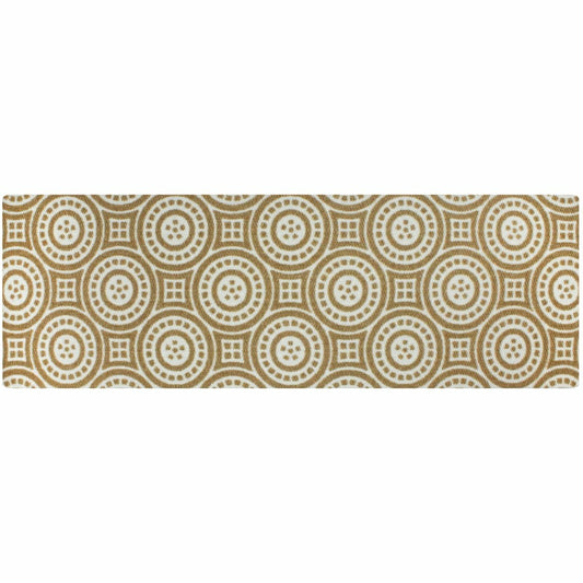 Neighburly Medallions Doormat, Coir & White Double Door | Plow & Hearth