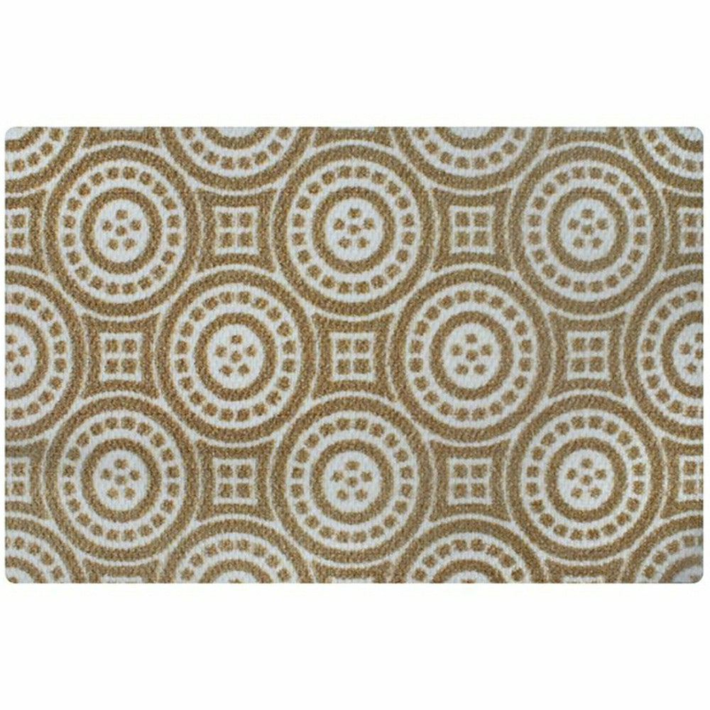 Neighburly Medallions Doormat, Coir & White Double Door | Plow & Hearth