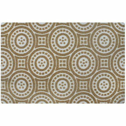 Neighburly Medallions Doormat, Coir & White Double Door | Plow & Hearth
