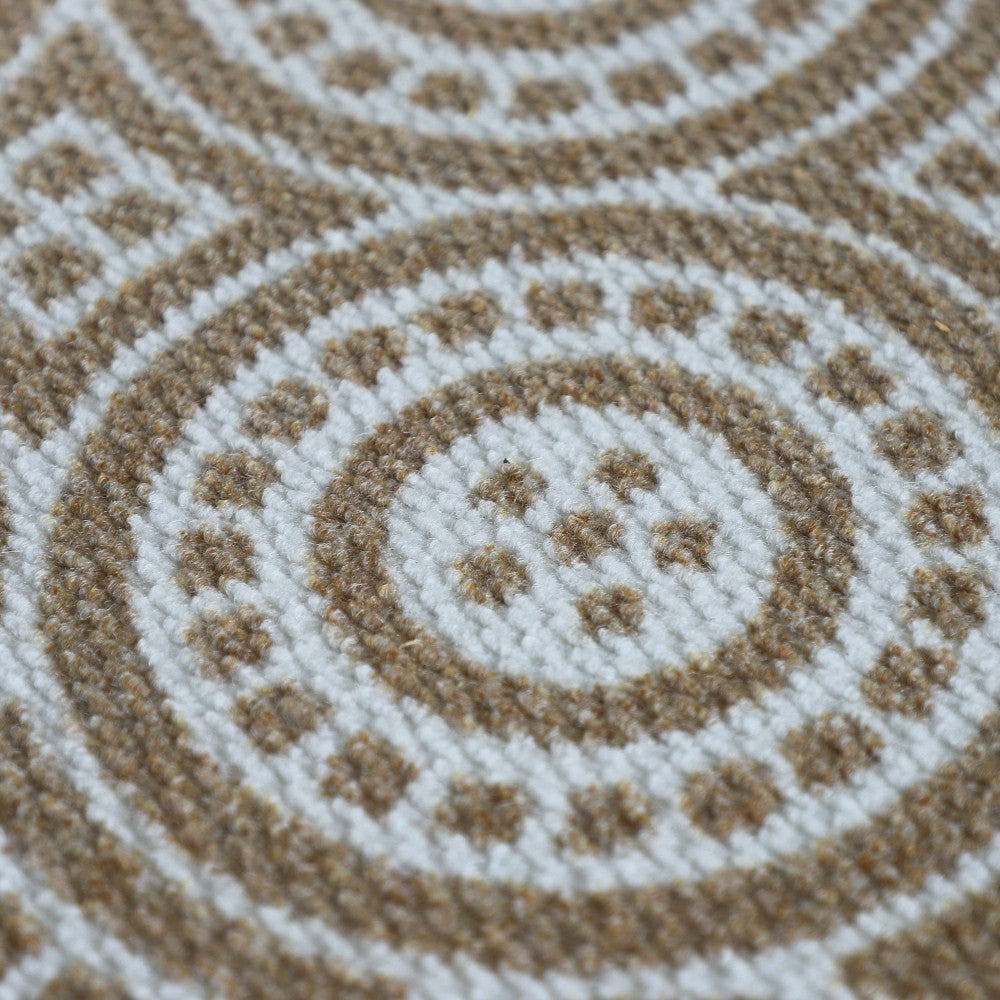 Neighburly Medallions Doormat, Coir & White Double Door | Plow & Hearth