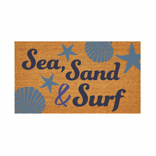 Coastal Coir Mat Sean Sand and Surf 28x16" | Plow & Hearth
