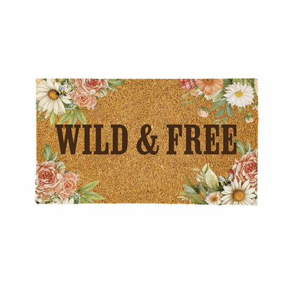 Petal & Plow Floral Boots Coir Mat, 30"x18" | Plow & Hearth