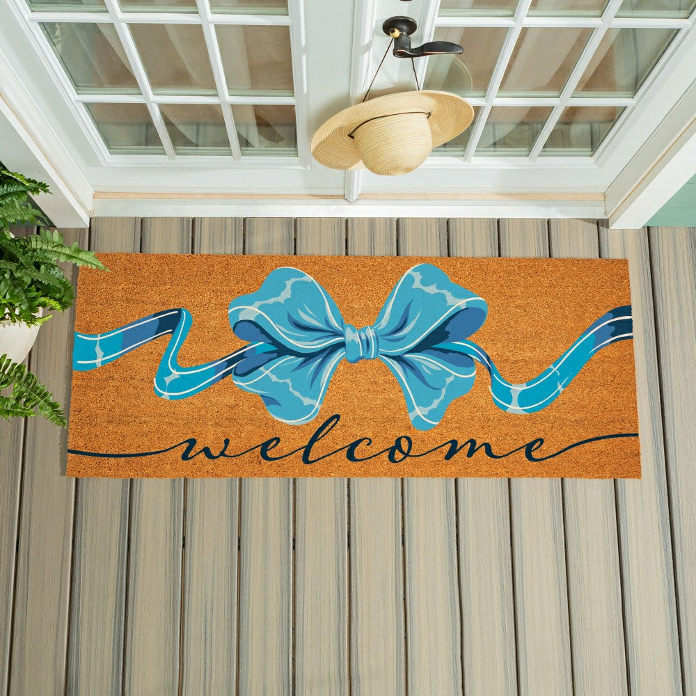 Bunny Blooms Bows & Butterfly, Coir Mat, 60"x24" | Plow & Hearth