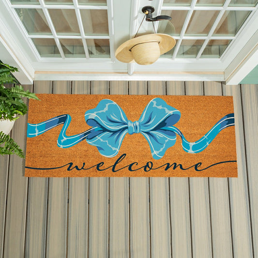 Bunny Blooms Bows & Butterfly, Coir Mat, 60"x24" | Plow & Hearth