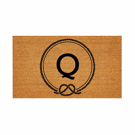 Coastal Coir Mat Nautical Monogram 28x16" | Plow & Hearth