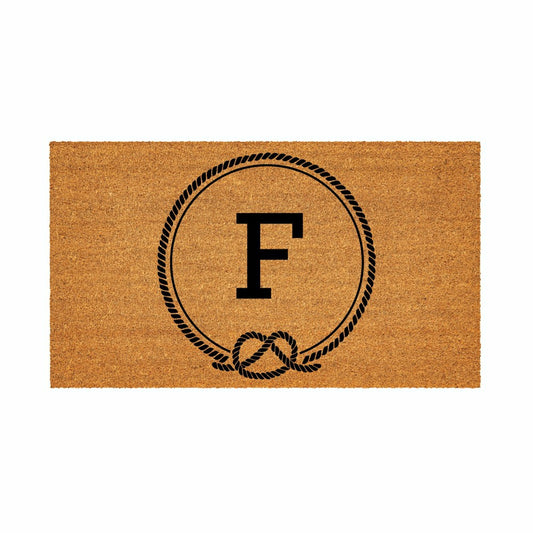 Coastal Coir Mat Nautical Monogram 28x16" | Plow & Hearth