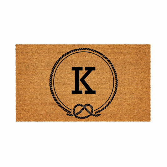 Coastal Coir Mat Nautical Monogram 28x16" | Plow & Hearth
