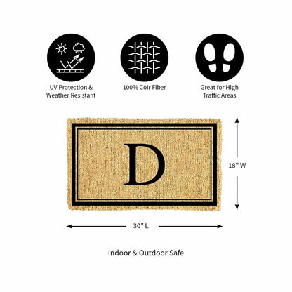 Monogram Coir Mat, Letter "D" | Plow & Hearth