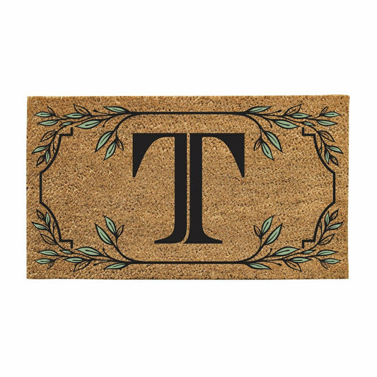 Monogram Coir Mat, Letter "T" | Plow & Hearth