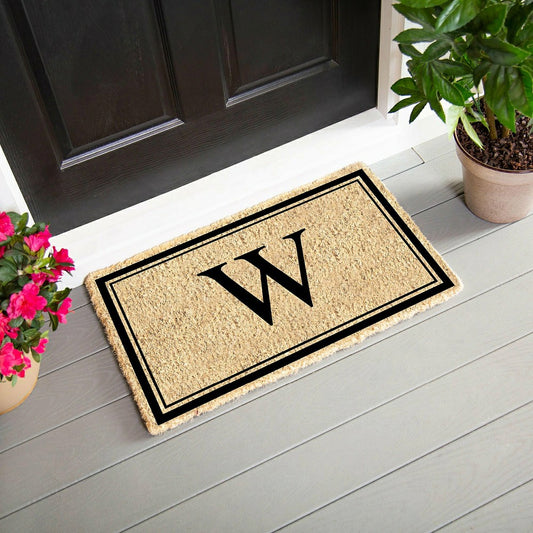 Monogram Coir Mat, Letter "W" | Plow & Hearth