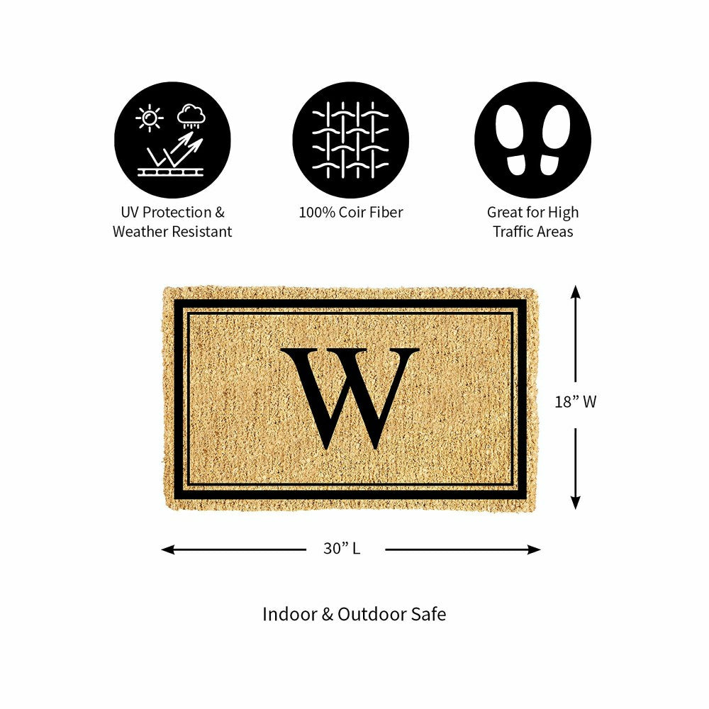 Monogram Coir Mat, Letter "W" | Plow & Hearth