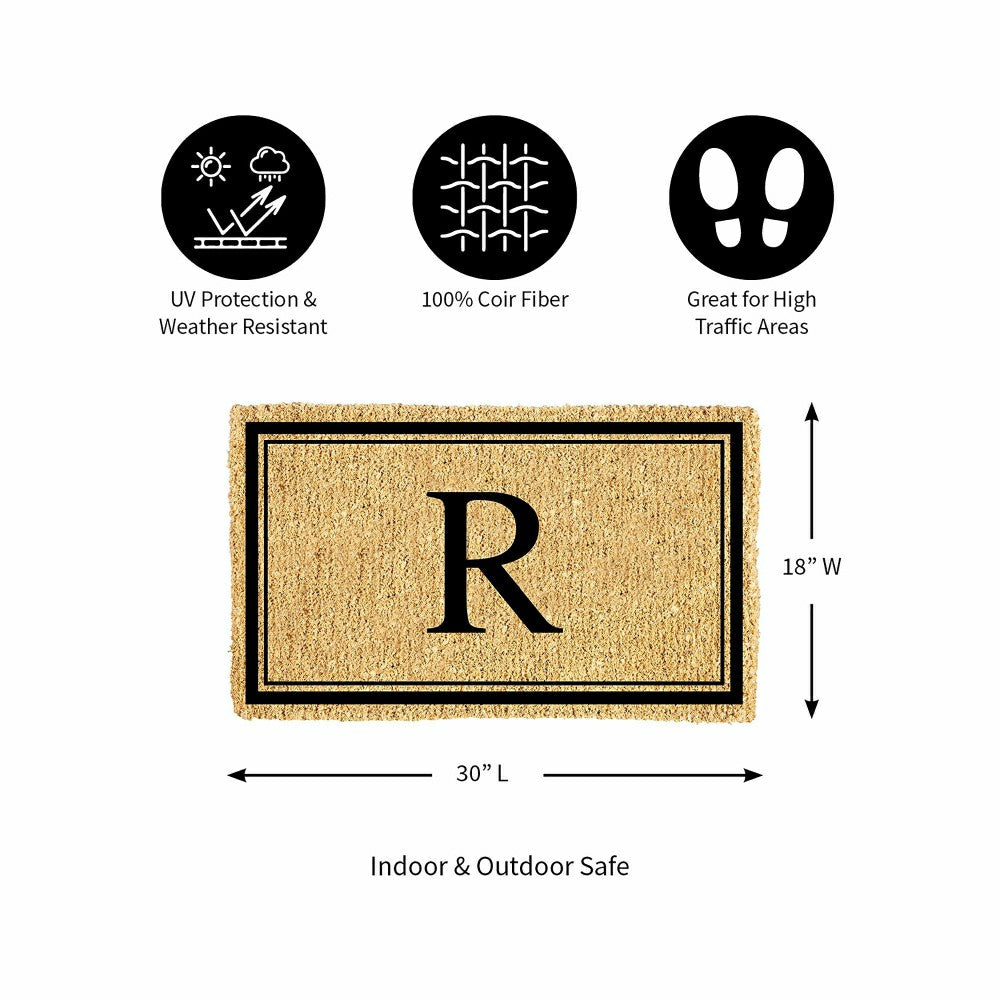 Monogram Coir Mat, Letter "R" | Plow & Hearth
