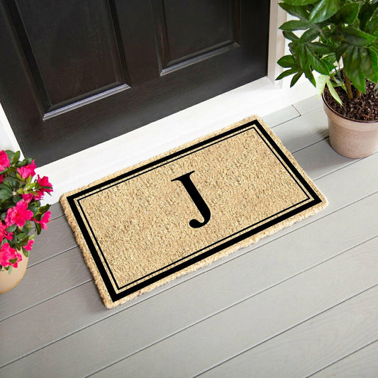 Monogram Coir Mat, Letter "J" | Plow & Hearth
