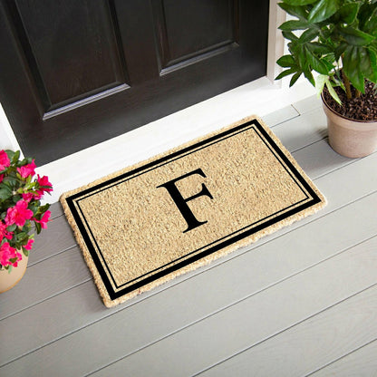 Monogram Coir Mat, Letter "F" | Plow & Hearth