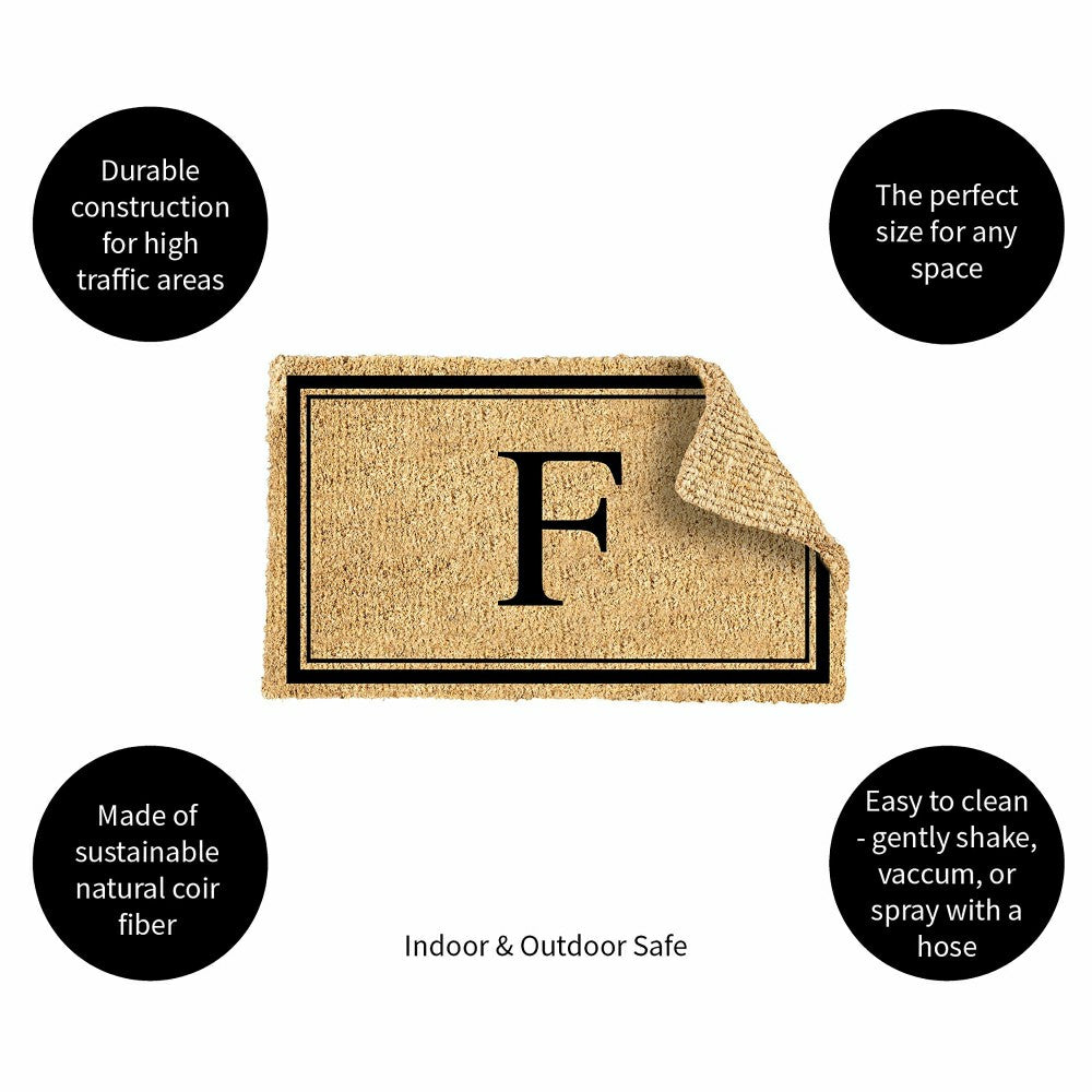 Monogram Coir Mat, Letter "F" | Plow & Hearth