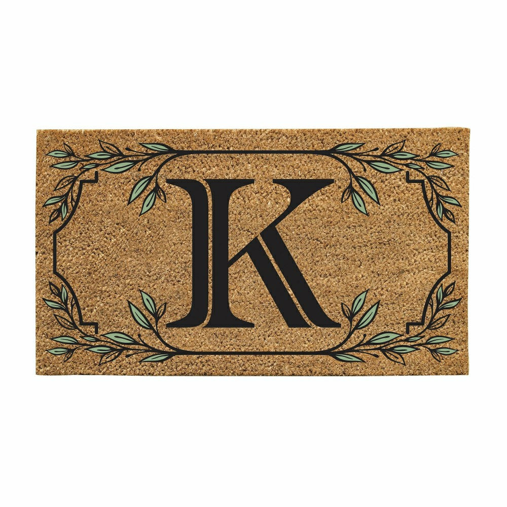 Monogram Coir Mat, Letter "K" | Plow & Hearth