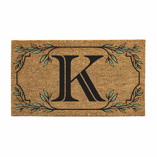 Monogram Coir Mat, Letter "K" | Plow & Hearth