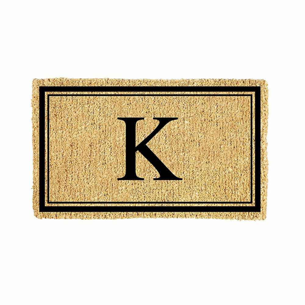 Monogram Coir Mat, Letter "K" | Plow & Hearth