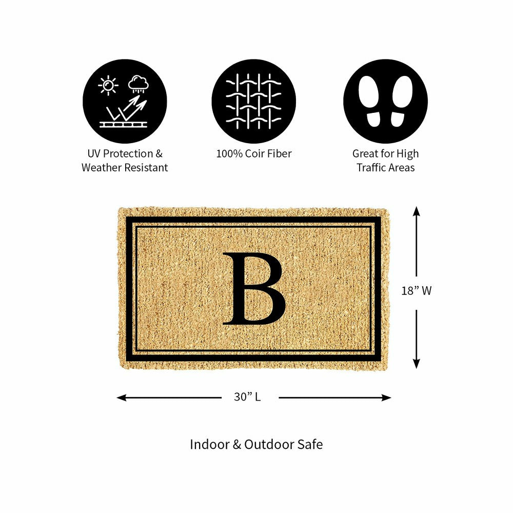 Monogram Coir Mat, Letter "B" | Plow & Hearth