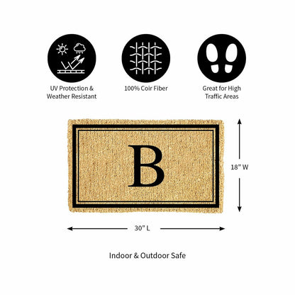 Monogram Coir Mat, Letter "B" | Plow & Hearth